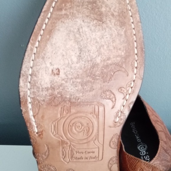 Bespoke Shoes Men Brown Leather Embossed Monk Strap Dress Formal Size - Picture 9 of 9